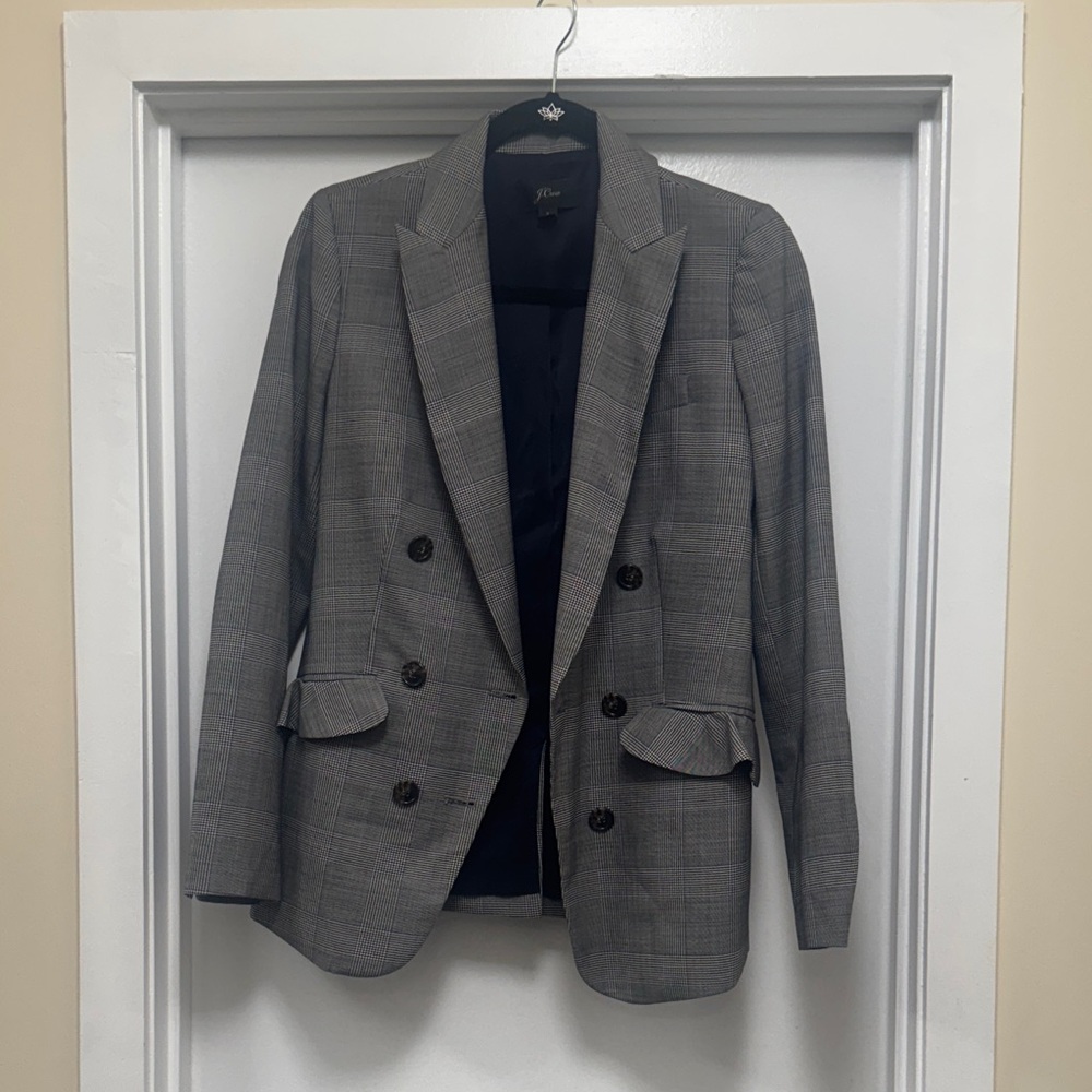 J. Crew Double-Breasted Gray Blazer